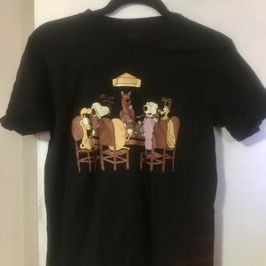 Cartoon dogs playing cards